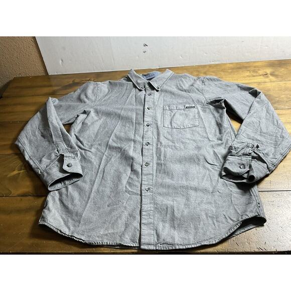 Oakley Men's Size Large Gray Long Sleeve Button Down Shirt - Picture 1 of 10
